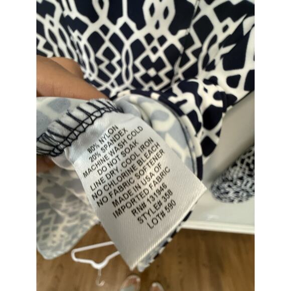 Jude Connally Chris Tunic Women Size XS Blue Geometric Print Catalina Cloth 1944 - Picture 7 of 10